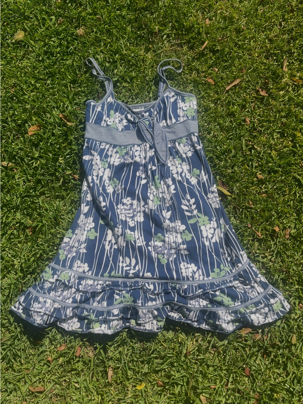 Abercrombie and Fitch babydoll Navy Floral Summer Dress with Bow
